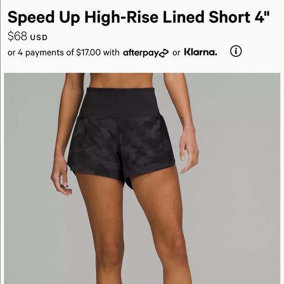 lululemon athletica Pants - Lululemon 4” speed up shorts, size 4, high rise VGUC